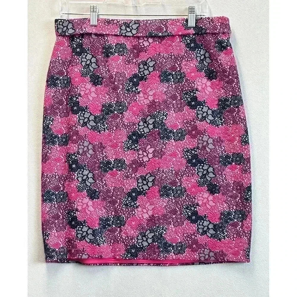 41 Hawthorn Women's Size Large Pink Multicolor Floral Knee Length Skirt